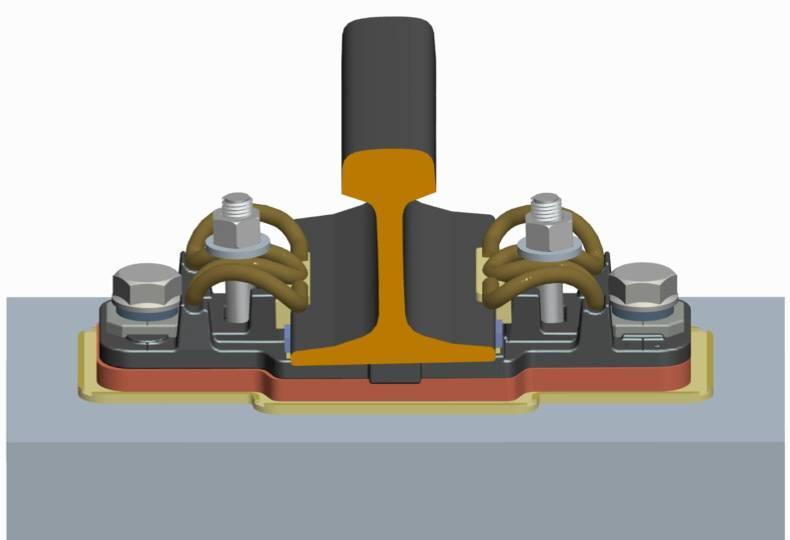 height-adjusting pad under rail