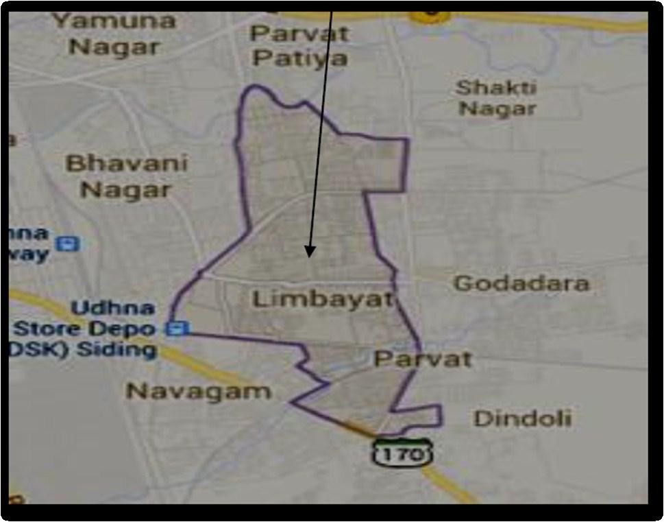Figure 1- Map of Limbayat Zone (Source: Surat Municipal Corporation) The water distribution system of Limbayat zone i.e. WDS-1 consists of following 3 network systems:- 1. ESR-SE-1 2. ESR-SE-2 3.