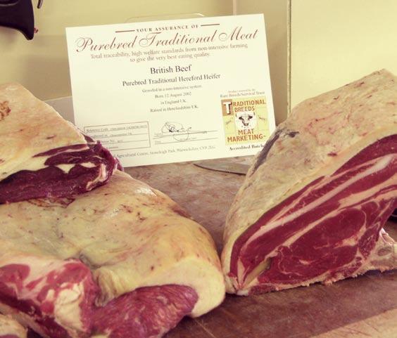 Traditional Hereford beef.