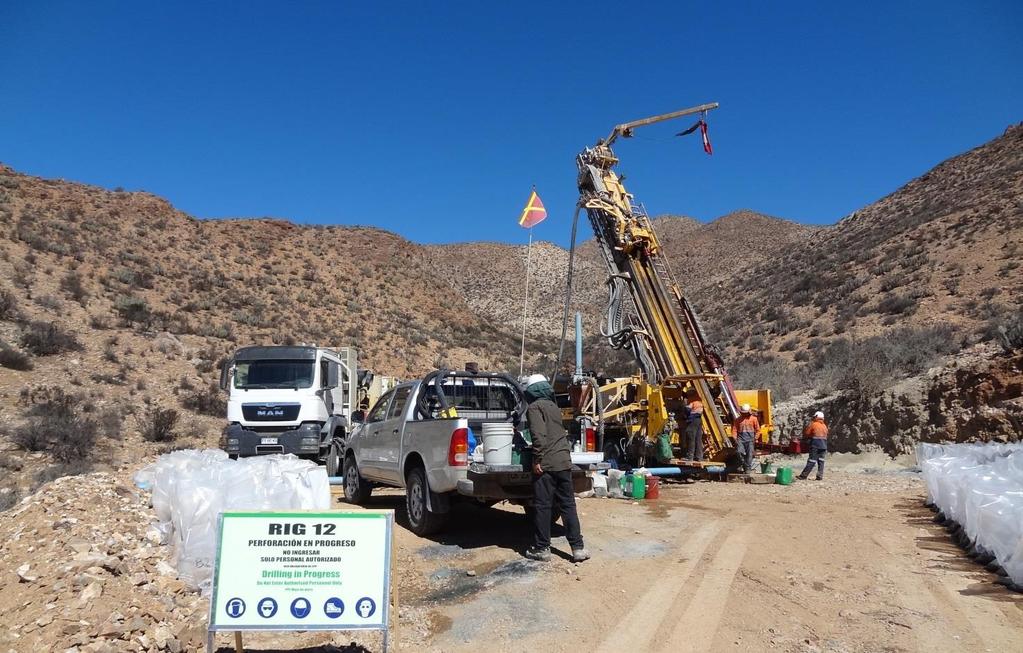 Figure 1. Reverse circulation drilling underway at Productora, September 2014.