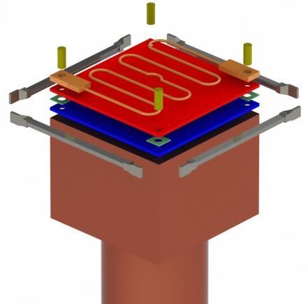 Sample holder Emitter heater Emitter Spacer Collector Spacer Standard KF flanges Copper block for electrical and