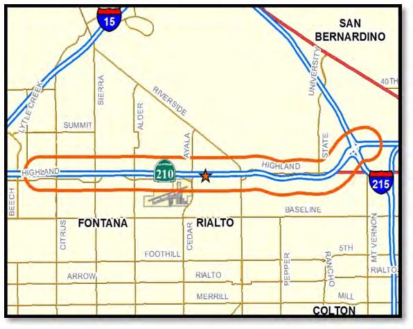 SR-210 Corridor SR-210 FREEWAY EXTENSION CONSTRUCTION Phase: Landscape Type: Mainline This project extended the existing SR-210 freeway from the Los Angeles-San Bernardino County line (Segment 1) to