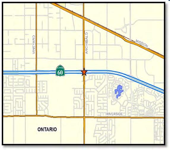 SR-60 SR-60 / ARCHIBALD AVENUE Phase: Environmental Type: Interchange The project will reconfigure the ramps on SR-60 at Archibald Avenue in the City of Ontario.