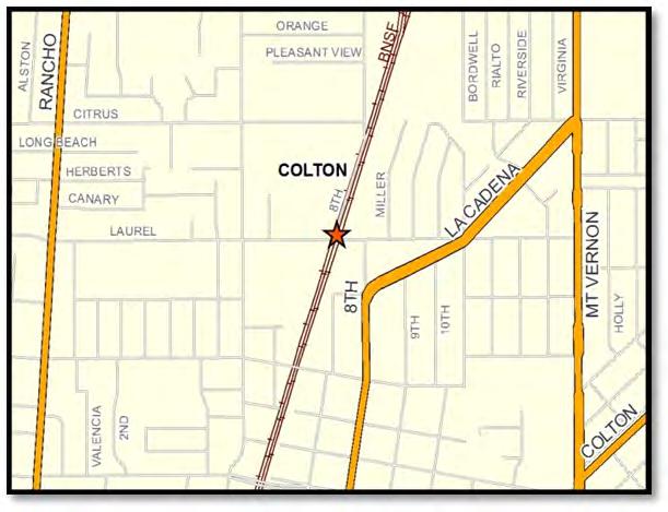 Local Streets LAUREL STREET AND BNSF RAILROAD Phase: Close-Out Type: Grade Separation This project will bridge the BNSF six railroad tracks over Laurel Street in the City of Colton.