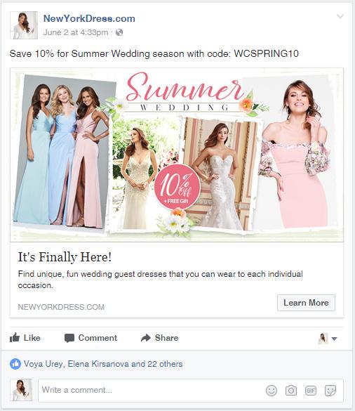 facebook & instagram 02. Social Strategy Prior to this campaign, NewYorkDress hadn t supported any promotional emails with additional marketing.