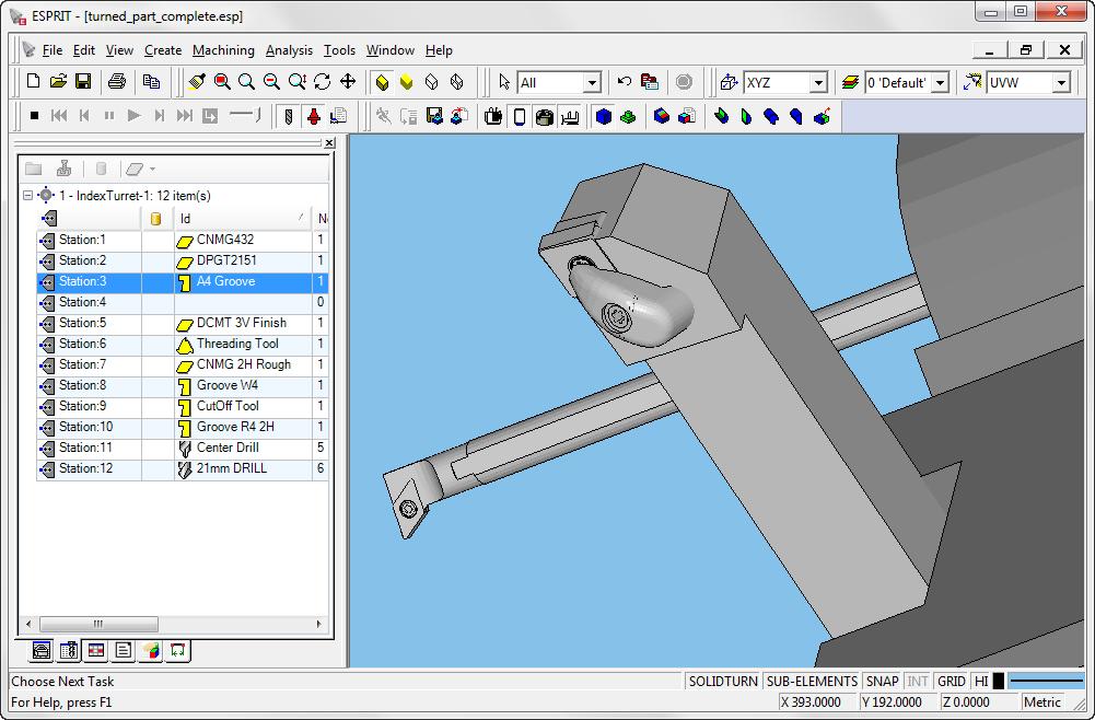 Complete tool data is brought into ESPRIT, including 3D models of all assembly components for more accurate simulations