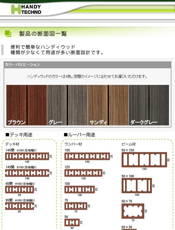 List of product s cross-sections Convenient and easy HANDYWOOD. The cross-section itself is in small kinds yet has a variety of usage.