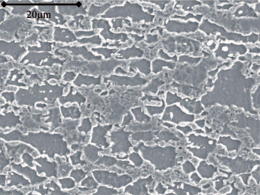 100x, etched with 5-% nital, light microscope Fig. 8. Microstructure of HSLA340 weld: weld nugget material, etched with 5-% nital, light microscope Fig. 11.