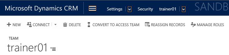 2.3 PSA SECURITY ROLES Click the CRM team displayed to open the record In the next screen, in the local command bar click Manage Roles For