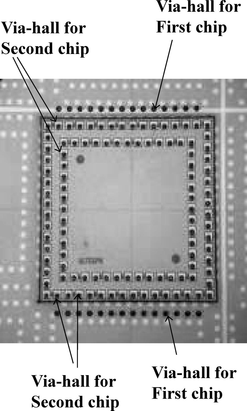 Ltd.). 3. Results and Discussion 3.1 Mounting the second chips on the first chips Figure 3 shows photographs of the mounted, second, chips on the first chips, or wafer.