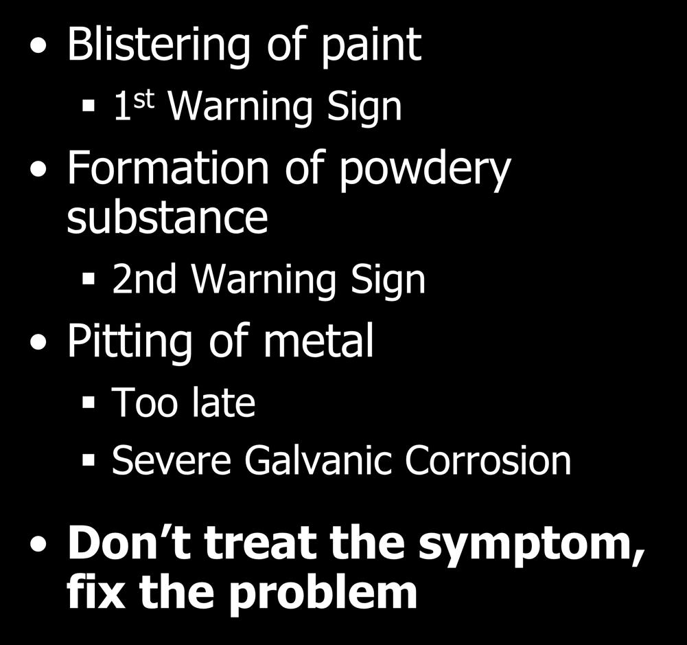 Signs of Galvanic Corrosion