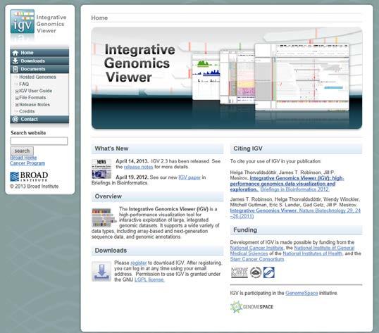 Integrative Genomics Viewer 1. Integrate and visualize NGS, microarray and annotation in genomics 2.