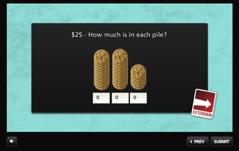 Job tip Knowing how many coins make a dollar helps Molly to count faster and more