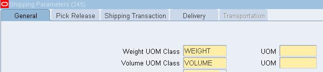 New Features in Order Management Shipping parameters Apart from Weight / Volume UOM class, a UOM should also be specified