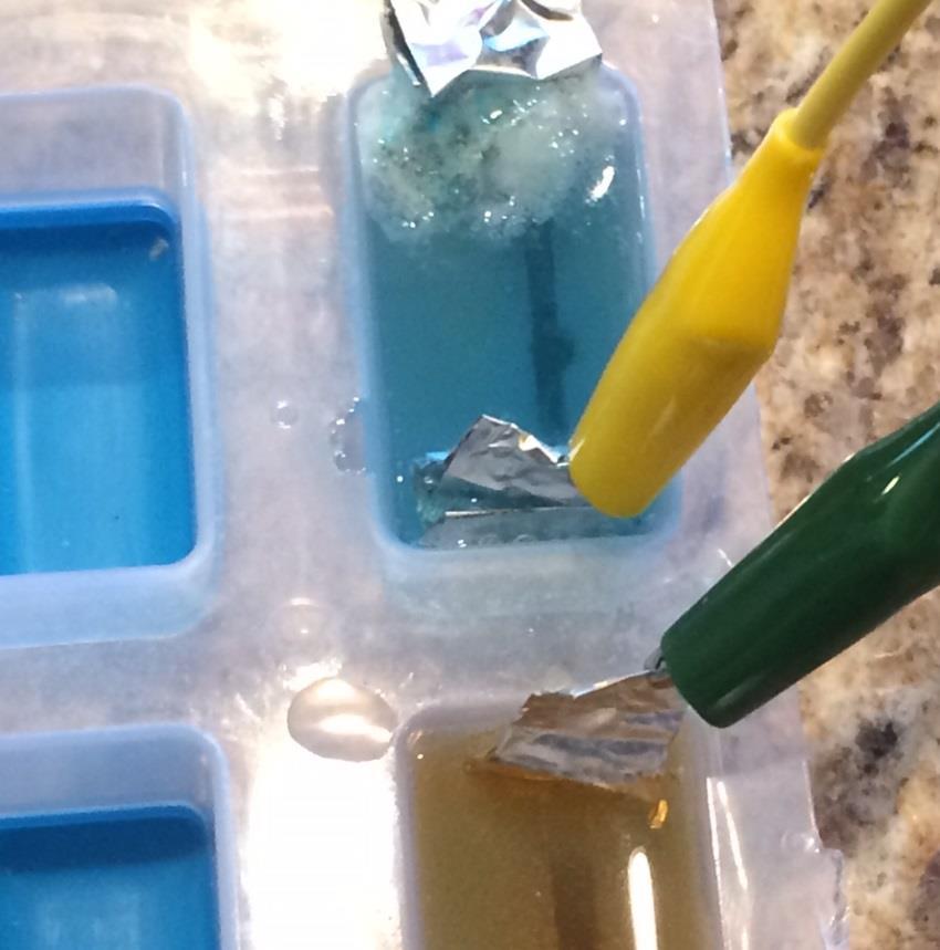 Blue (observations) After 1 hour of sitting undisturbed, the blue sample had bubbles near the