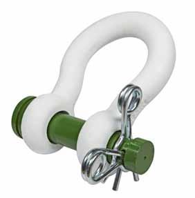 P- Green Pin ROV Release Polar Shackles with spring pins : bow and pin alloy steel, Grade, quenched and tempered Safety factor : MBL equals x WLL : body white painted, pin green painted Temperature
