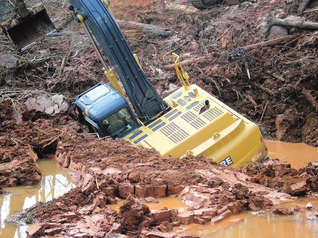 Figure 2: If this excavator had sent warning alerts back to the equipment rental firm, perhaps the rental manager could have intervened before too much damage was done.