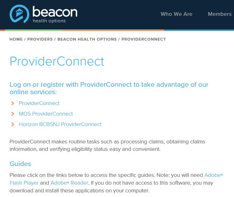 Helpful Resources On the provider homepage choose ProviderConnect