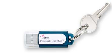 Interchangeable PHR Offerings Personal HealthKey (USB Drive) Program resides on the secure USB drive with built in security (256 AES-bit encryption) Tangible product supports feelings of data control