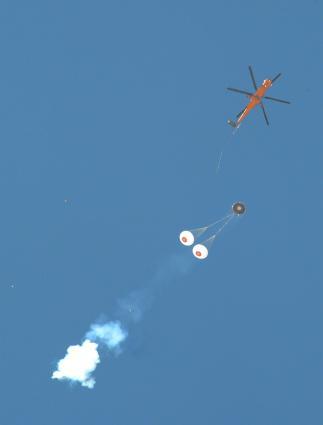 approximately 50 kts. After a 0.5 s free fall (adjusted to reduce initial BP body rates), the drogue mortars were fired and the drogue parachutes inflated straight to full open.