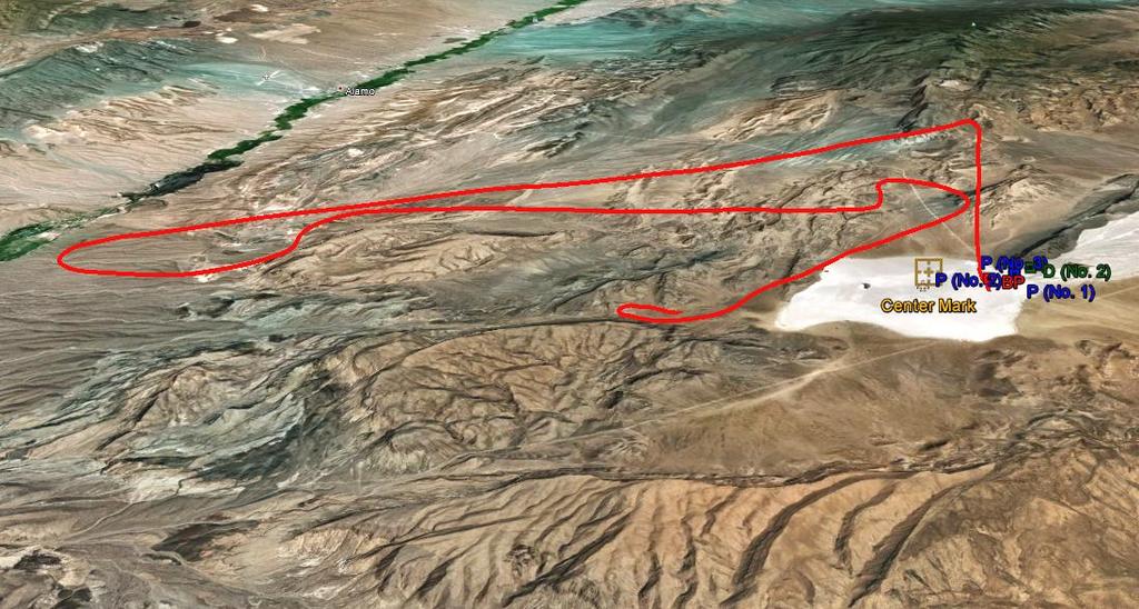 Figure 10. Altitude above mean sea level generated from GPS altitude for Drop Test 3B. Figure 11. Boiler Plate flight path, courtesy: Google. V.