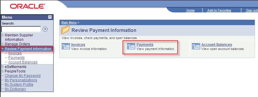 Review Payment Information - Payments The