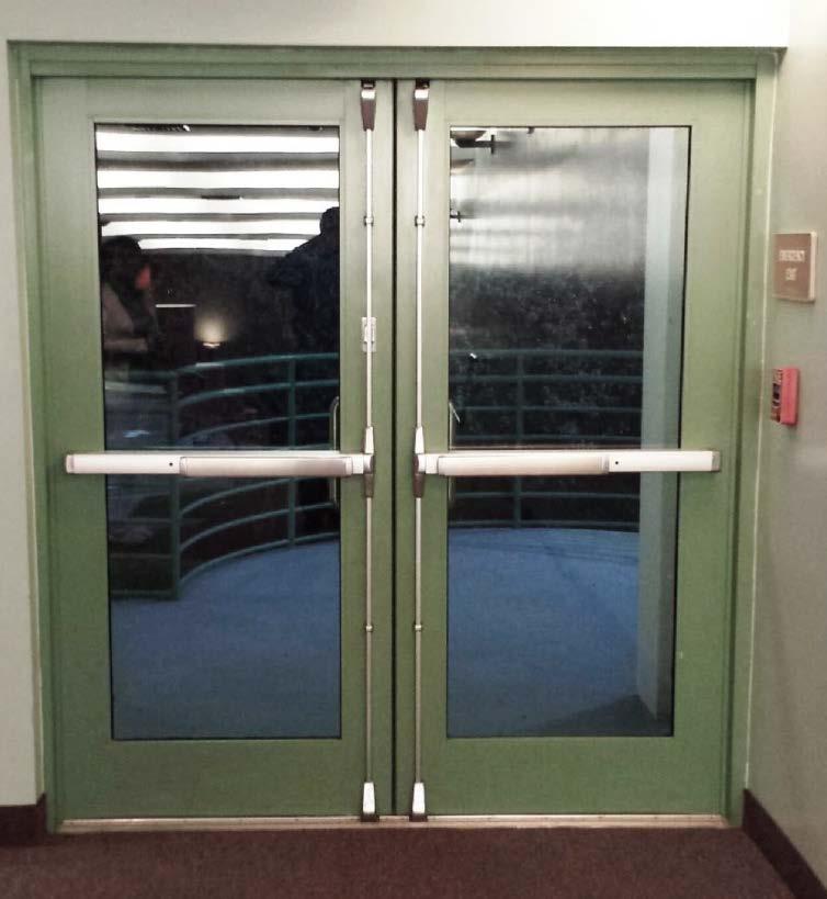 ALUMINUM & GLASS DOORS OFFER UTILITY + AESTHETICS Instead of taking up time to install flood barriers, flood doors are used when practical glass flood doors