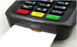 7 Get to know your PIN Pad Transaction processing options The First Data PIN Pad has a chip card reader, a magnetic stripe reader and an integrated contactless reader for processing transactions.