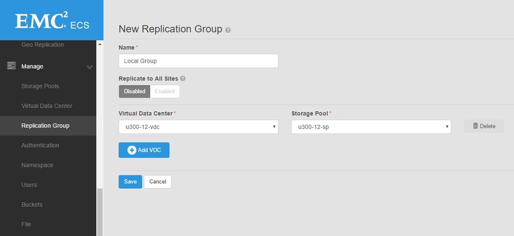 Replication Group A replication group is a logical construct that defines if data within a storage pool is only written locally or if it can be replicated to other sites or virtual data centers.