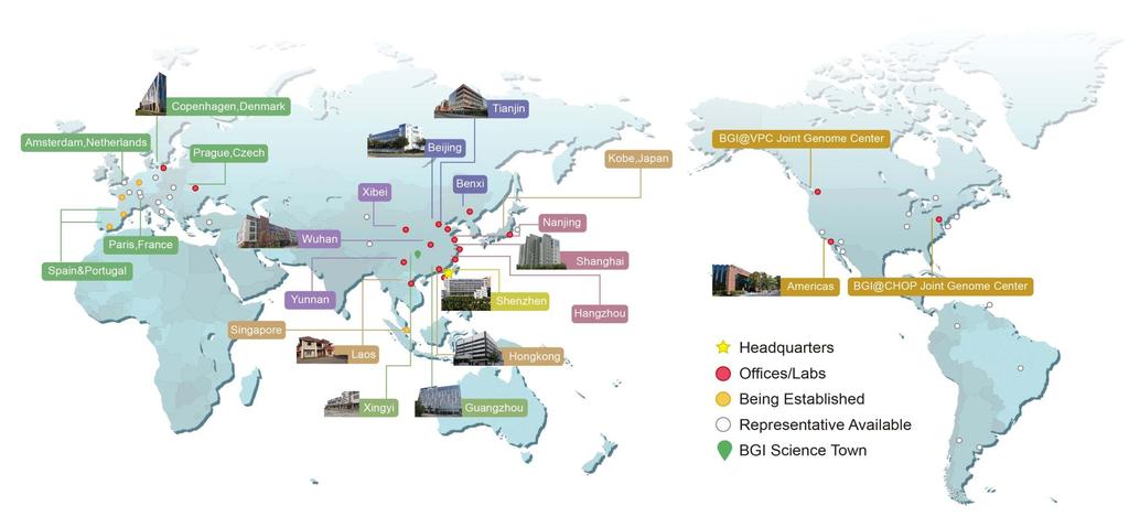 Global Presence Headquartered in Shenzhen, BGI has branches and affiliates in over 50 countries.