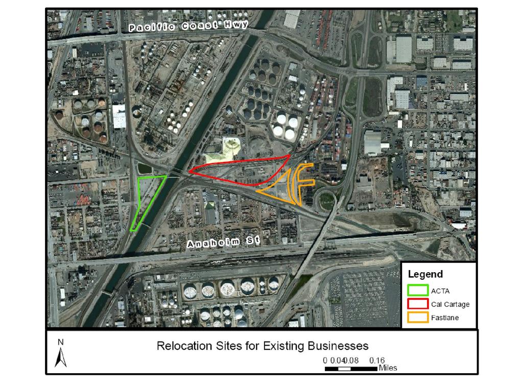 Figure -. Relocation Sites. 0... New Railyard The SCIG facility would be centered around a railyard that would consist of trackage for the trains that would move containers in and out of the port area.