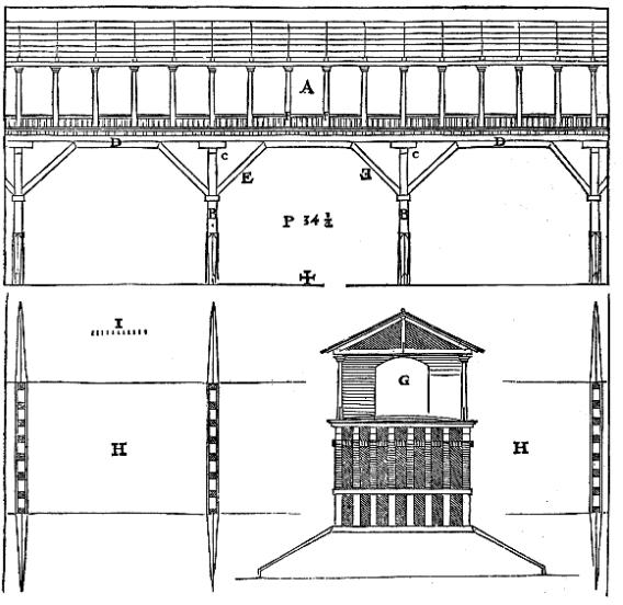 Figure 4 A. Palladio, The Four Books of Architecture The structure consist on five spans resting on four piers in the riverbed. Each pier has eight piles of the same length (1.