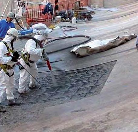 3 Spraying concrete or mortar by the dry spray process will be more suitable for long distances between the repair area and the point of