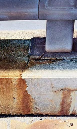 CONCRETE DAMAGE DUE TO STEEL REINFORCEMENT CORROSION CHEMICAL ATTACK Cause Carbon dioxide (CO ) in the ² atmosphere reacting with calcium hydroxide in