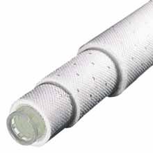 The outer and middle sections contain multiple layers of interleaved filter media and fluid distribution netting.
