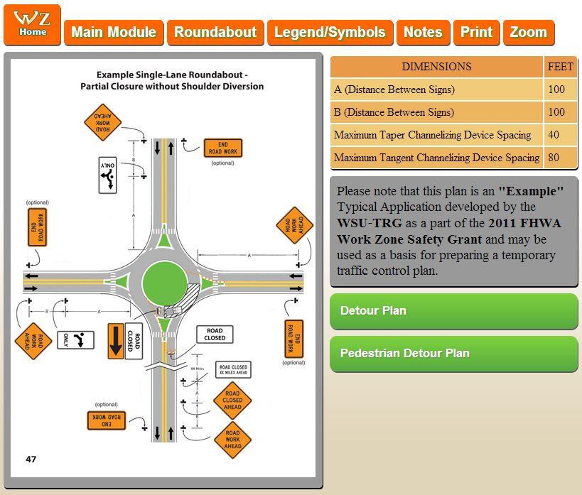 ROUNDABOUT EXAMPLE A button is included which will display
