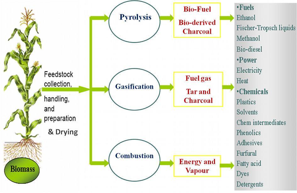 3 põlvkonna biokütuste termokeemilise muundamise variante.