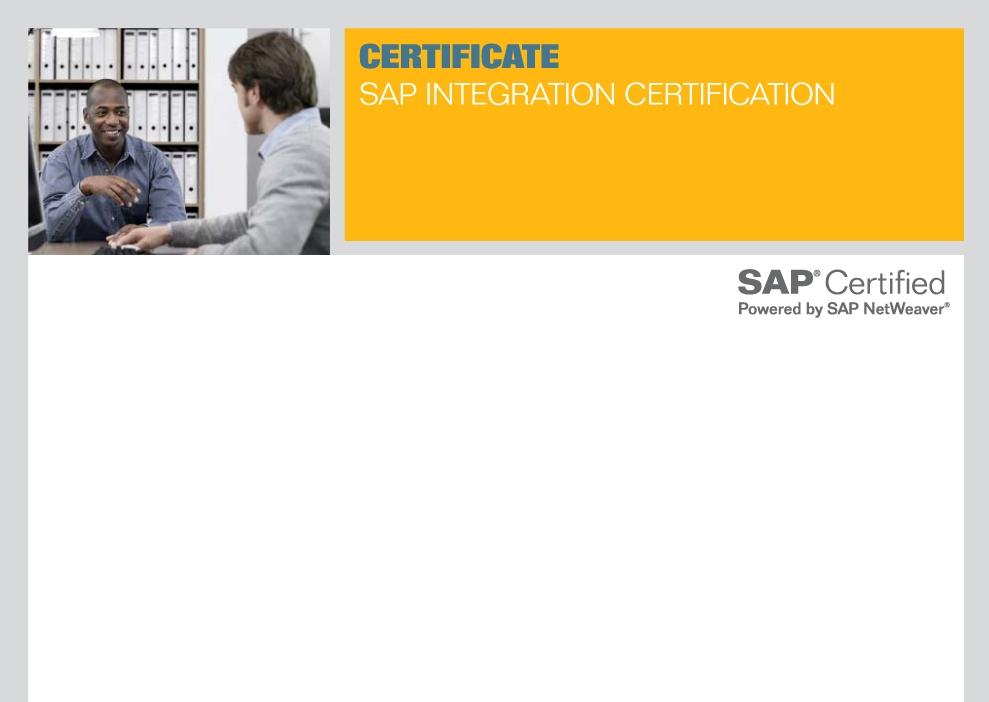 SAP AG hereby confirms that the interface software for the product SmartExporter 2.0 of the company AUDICON GmbH has been certified for integration with SAP NetWeaver 7.