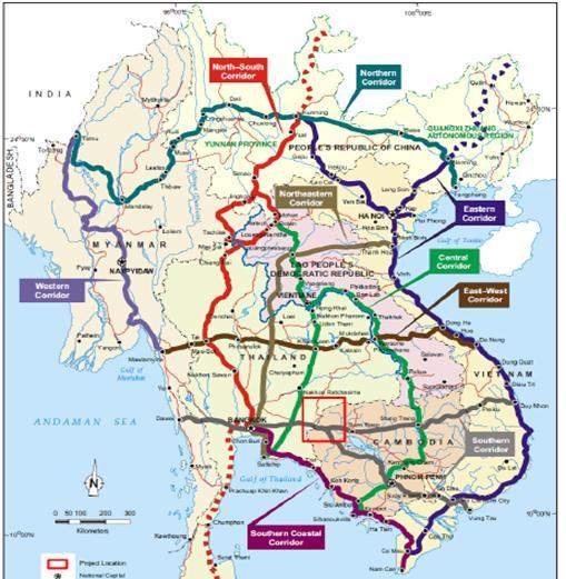 Roadways East-West and Noth-South Economic Coidos and oadways now facilitate easie and moe dynamic movements of people in the GMS Asian Highway Netwok GMS