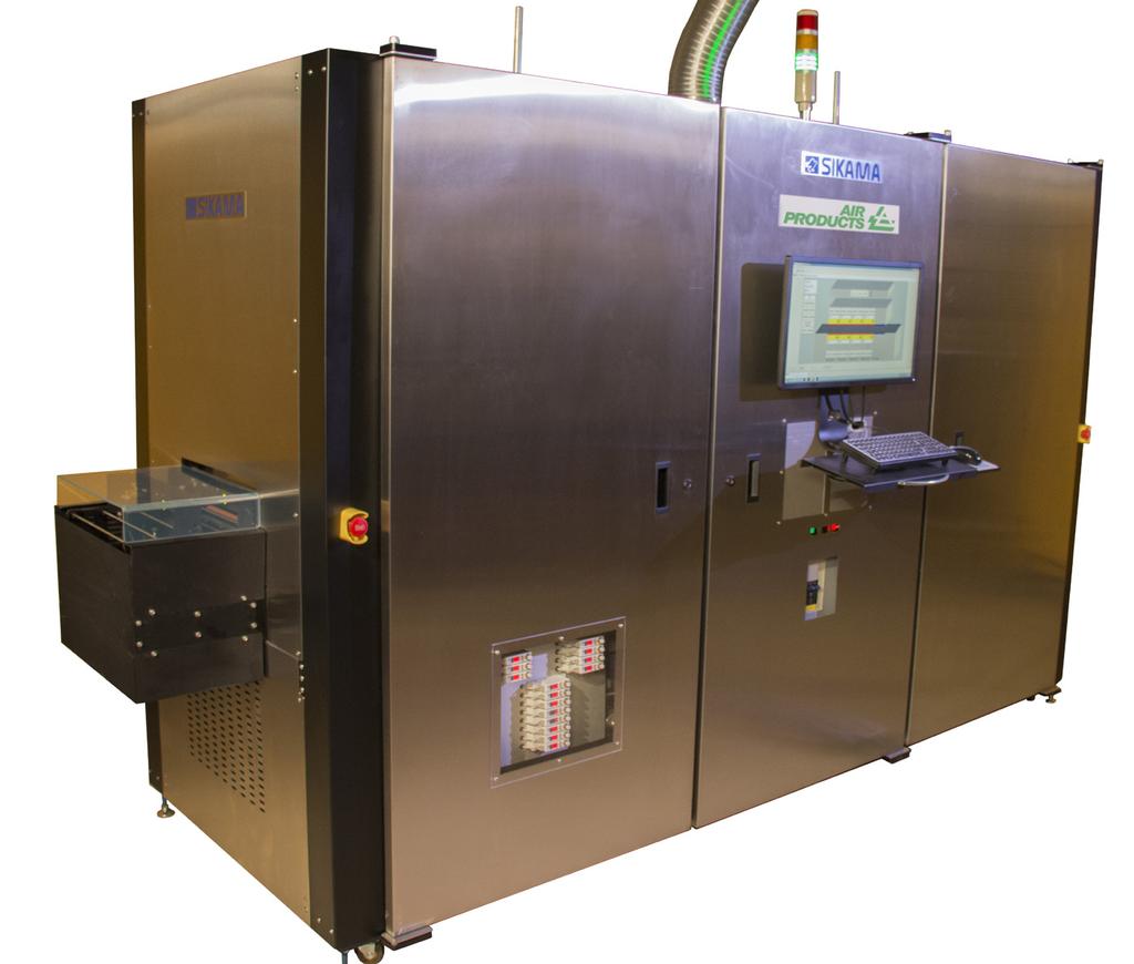 The furnace is designed to be used to remove metal oxides from solder bumps on UBM wafers and solder caps from copper pillar wafers via the electron attachment technology, which activates hydrogen to