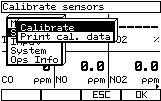 Example: CO Calibration (8) Select the sensor to