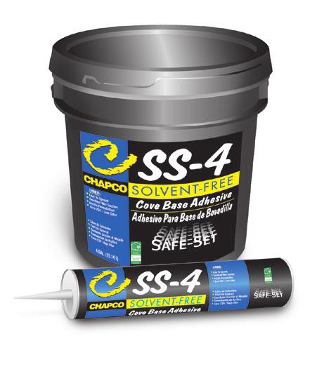 COVE BASE ADHESIVES CHAPCO Cove Base adhesives are the choice of professionals for the most demanding installations.