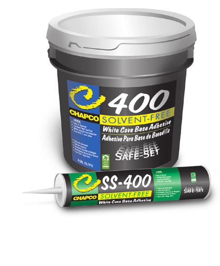 Safe-Set 4 Solvent-Free Cove Base Adhesive A cove base adhesive developed for use with rubber, vinyl or Thermo-Plastic Rubber (TPR) wall base.