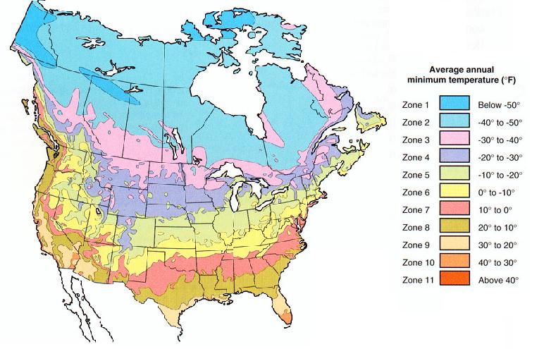 closely with the area that is the most northerly area of farmable land. As one moves south through the central US states, average temperatures increase as do normal cropping patterns.