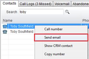 You can search on contact name or company name, as shown below. Simply double click an entry to call that number.