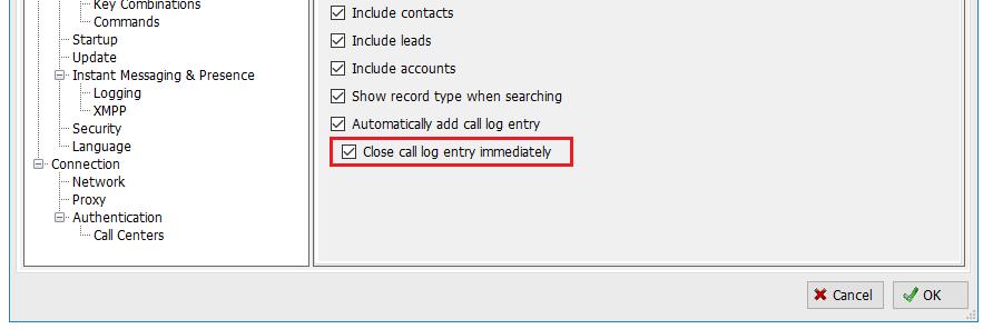 Unity will enter basic details of the call depending on if the call is inbound or outbound, as shown below.