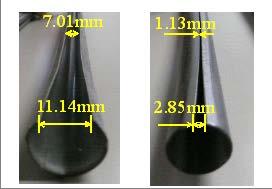 RESULTS AND DISCUSSION Figure 4 shows formed products obtained by experiments. The gap between the top of the edge of the formed products was 11.14 mm in the case of AZ31 and 2.