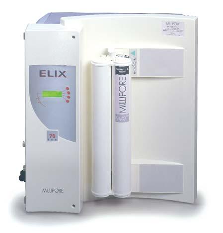 Inside the Elix The principal water purification takes place inside the Elix system itself. A combination of complementary purification technologies produces optimum quality analytical-grade water.