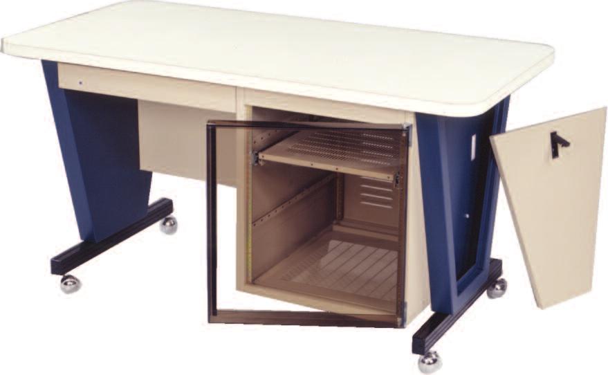 Equipto Electronics work stations: Are specifically designed to provide a rack mount area for electronics with an ergonomic, comfortable work station ideal for test and monitoring equipment Have high