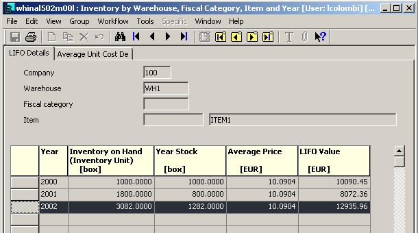 Figure 2-31 Inventory by Year (Manual Entries) (whinal103s00l) Figure
